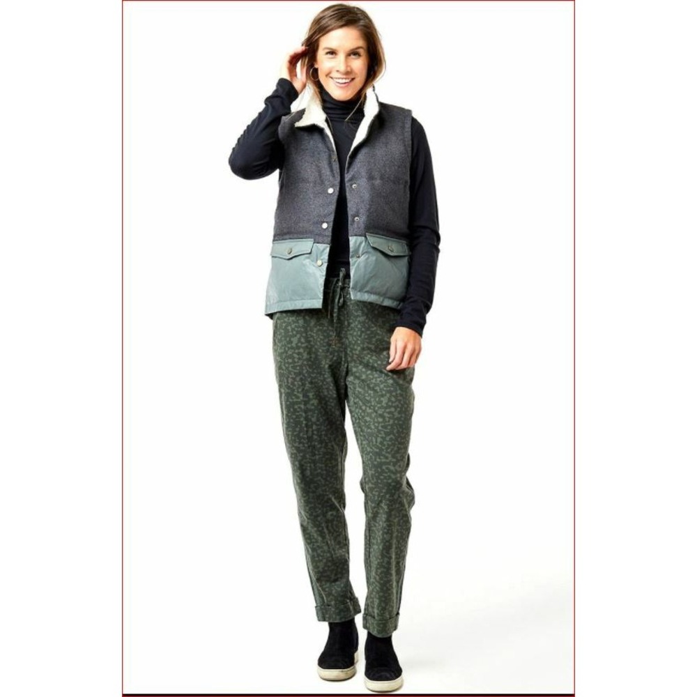 Carve Designs women Zane vest jacket OWZV54-378 moss green grey sz XL $158